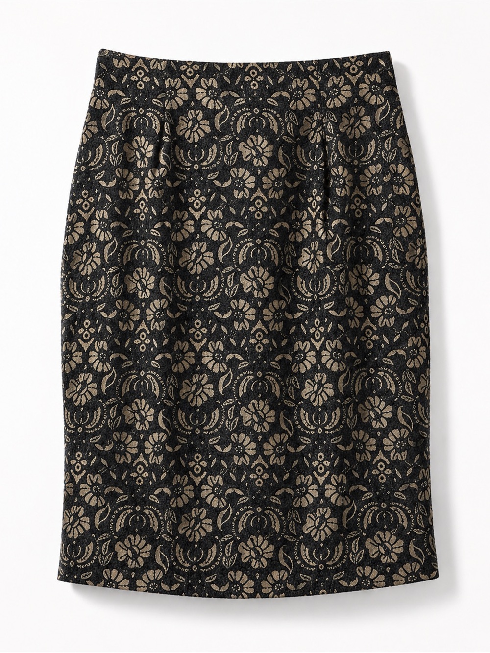 Lane Bryant Lace Pencil Skirt Size 22 NWT Black Gold Lined Career Office Elegant